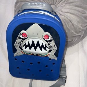 NEW CROCS Shark Light Up Backpack, with Tags and Bag, Blue